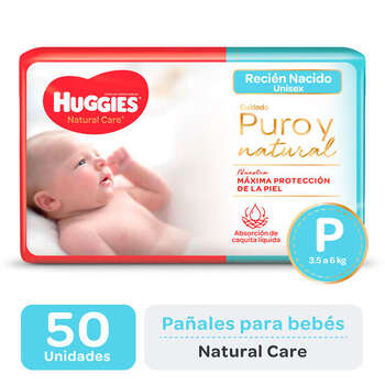 Pañales Huggies Natural Care RN 50u