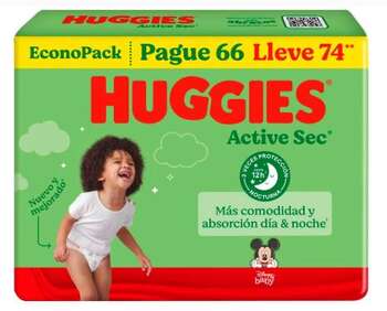 Pañales Huggies Active Sec XXG 74u