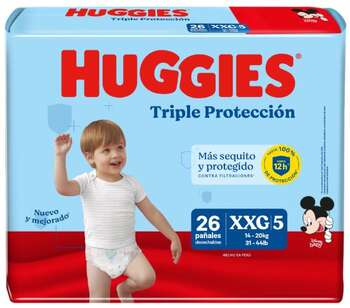 Pañales Huggies Triple Protección XXG 26u