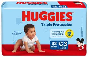 Pañales Huggies Triple Protección G 32u