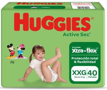 Pañales Huggies Active Sec XXG 40u