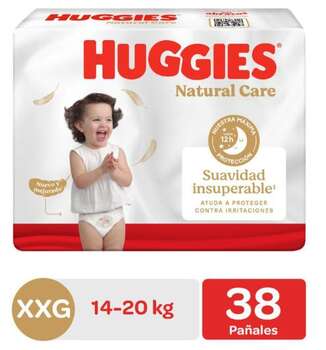 Pañales Huggies Natural Care XXG 38u