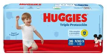 Pañales Huggies Triple Protección XXG 36u