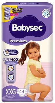 Pañales Babysec Premium XXG 44u