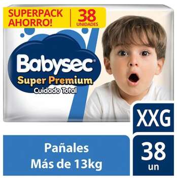 Pañales Babysec Super Premium XXG 38u