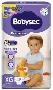 Pañales Babysec Premium XG 48u