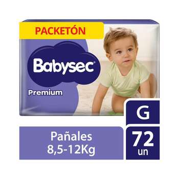 Pañales Babysec Premium G 72u