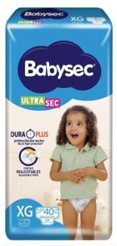 Pañales Babysec UltraSec XG 40u