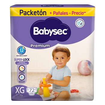 Pañales Babysec Premium XG 72u