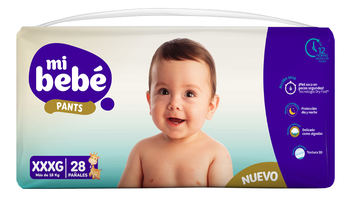 Pañales Mi bebe Pants XXXG 28u 